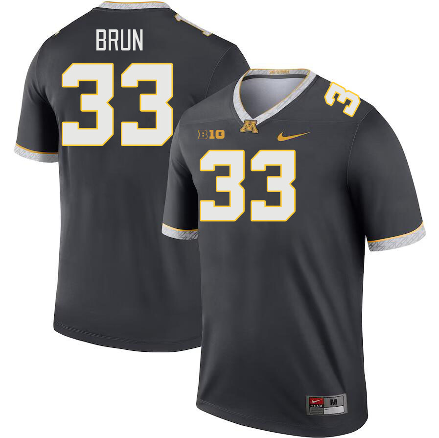 Men #33 Harrison Brun Minnesota Golden Gophers College Football Jerseys Stitched-Charcoal